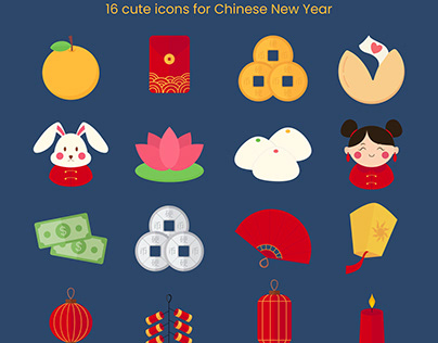 Cute Icons for Chinese New Year