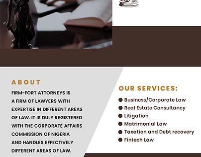 FLYER/COMPLIMENTARY CARD DESIGN FOR FIRM FORT ATTORNEY
