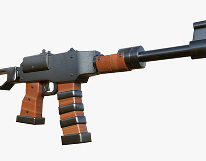 Stylized AK 47 Gun 3D Model