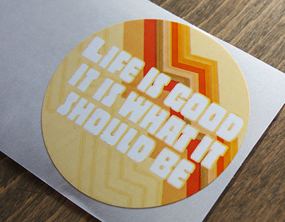 Spot gloss varnish flexographic printed sticker