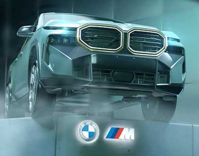 BMW XM 3D anamorphic billboard