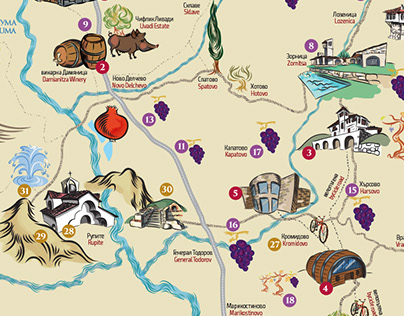 Map of wine routes