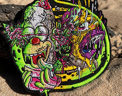 Simpsons, trippyart, psychedelic, patches,
