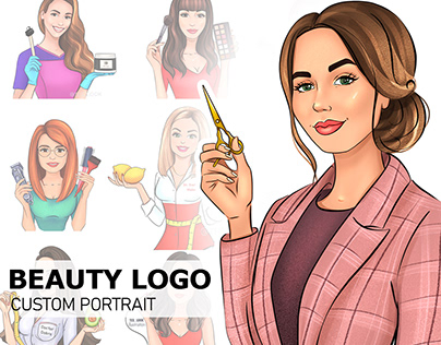Custom Business Logo Portrait | Beauty Logo