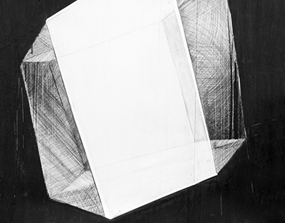 CUBE charcoal on paper 100x100