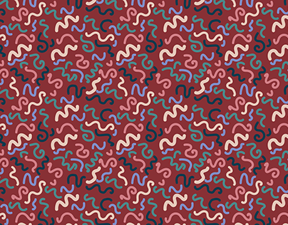 Red Squiggle Pattern by Courtney Graben