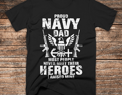 Proud navy dad t shirt design