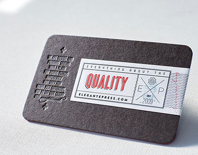 Letterpress Business Cards With Engraved Label