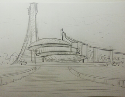 Institute of space. Abstract sketch. 15.03.2020.