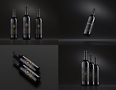 Black Wine Bottle Mockup (PSD)