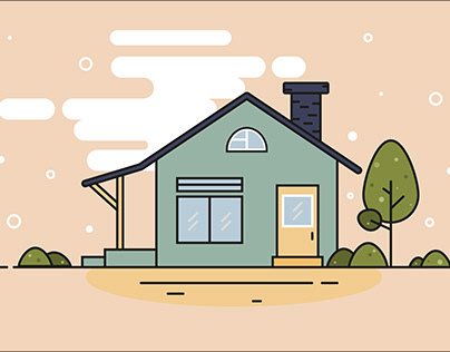 Flat house illustration
