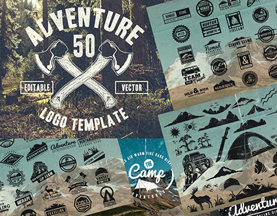 50 Vintage Adventure Outdoor Badges & Logos