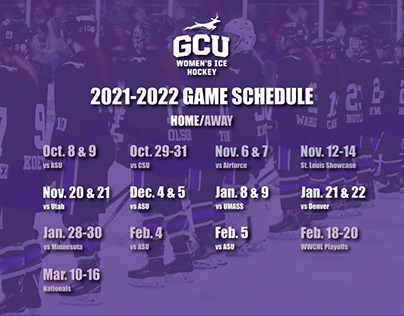 GCU Women’s Ice Hockey 2021 Game Schedule