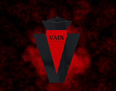 Label and bottle design for woman's perfume ''VAIN''