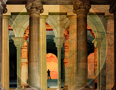 Digital collage art - Columns