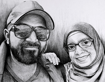 NICE COUPLE | Pencil & Charcoal Sketch