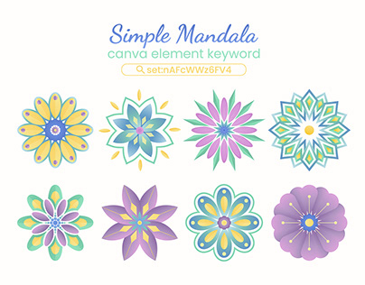 Simple Mandala Canva Element Keyword