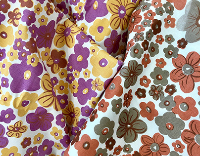 Groovy Florals: Hand Pulls Screen Printed Yardage