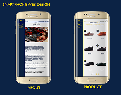 Amble Footwear Web Design on Smartphone