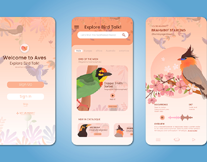 'Aves' the Encyclopedia of Birds | app design