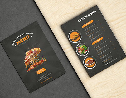flyer, menu car and price list booklet for a restaurant