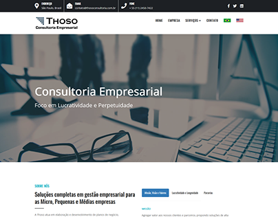 Site bilíngue para consultoria em inglês e português