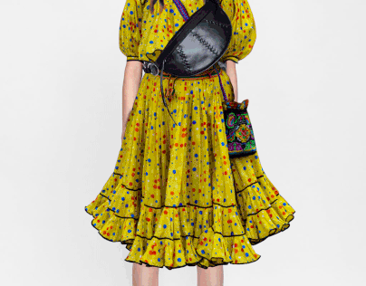Vestimenta tarahumara portado por modelo internacional