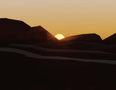 Sunset experimenting lightings effects in Blender