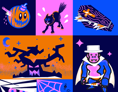 2022 Halloween Festive Grid Illustration