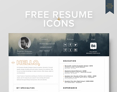 FREE Resume Template + Icons (Self Promotion)