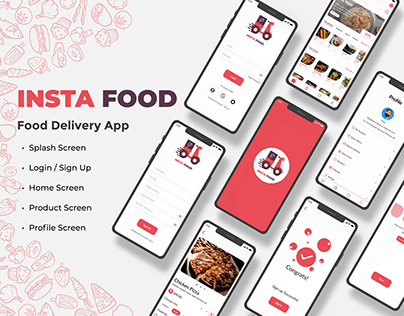 Insta Food - Food Delivery App Screens