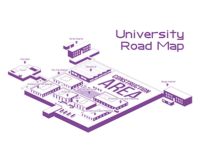 University Road Map - Isometric Illustration