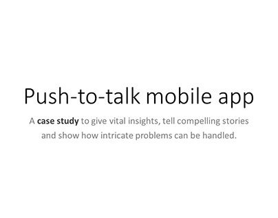 Push-to talk mobile app