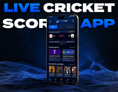 Crickchamp Live Cricket Score App | App Design | UI/UX