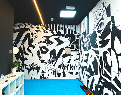 Abstract decorative Mural for DUO FIT GYM