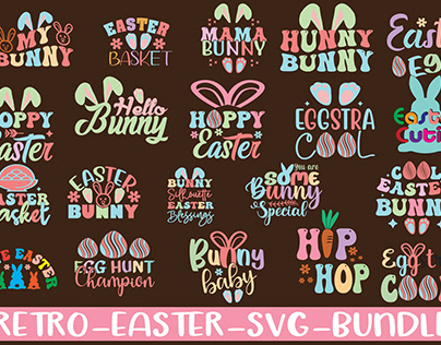 Retro Easter Svg Bundle