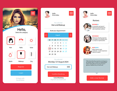 Beauty Saloon App Booking UX UI Design