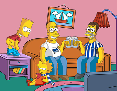 cartoon portrait in The Simpsons Style room