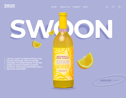 Landing page for the brand "SWOON"