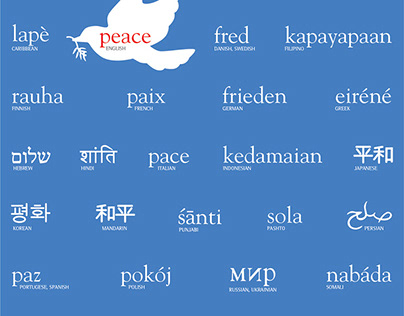 Peace in 33 languages