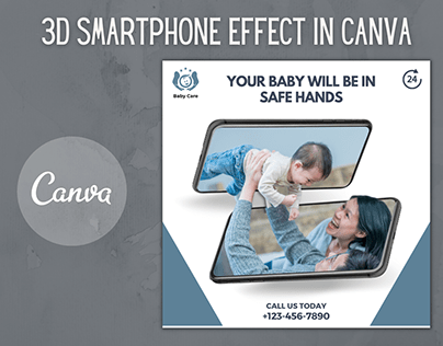 3D Smartphone Effect Designs created in Canva