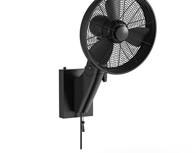 Indoor/Outdoor Matte Black Wall Mount Fan
