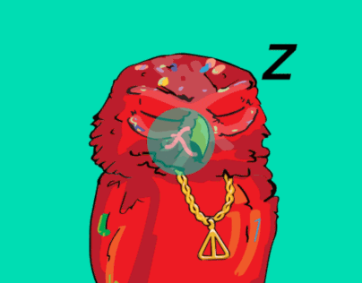 Sleeping Owl Sticker Lottie JSON animation