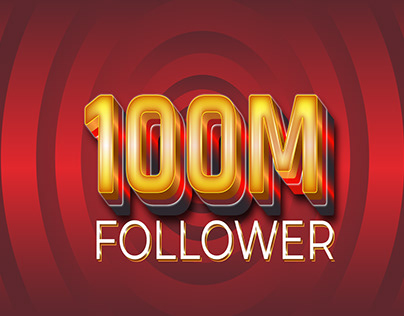 100M follower & subscriber. Vector text effect.