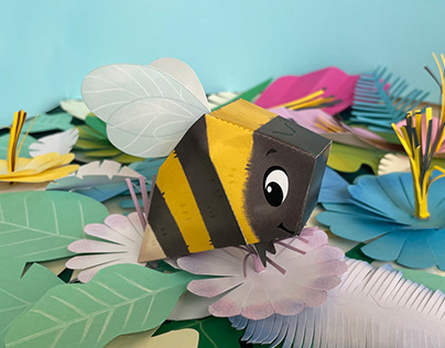 Bumblebee paper toy