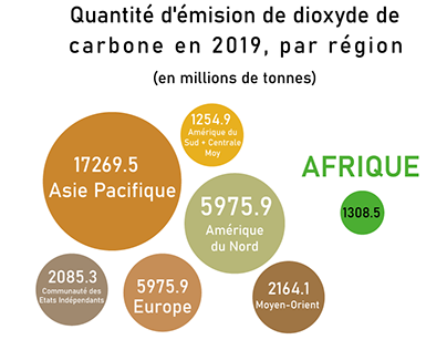 Quantité d'émision de dioxyde de carbone en 2019