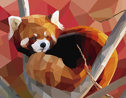 Low Poly Illustration - Firefox