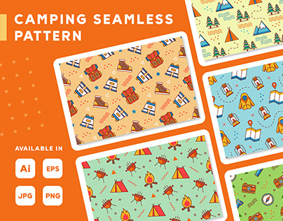 Camping Seamless pattern