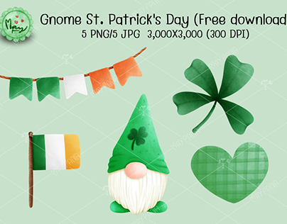 Cute Gnome St. Patrick's Day Clip Art (Free download)