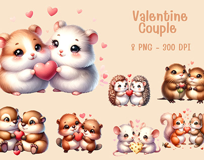 Watercolor Valentine Couple